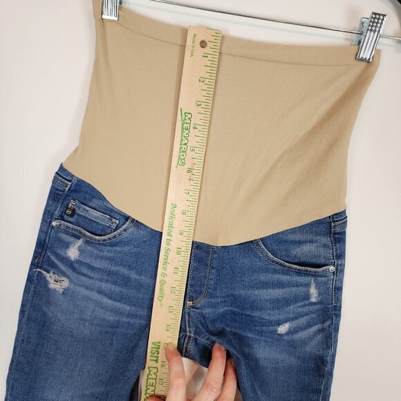 Adriano Goldschmied Secret Fit Over Belly Skinny‎ Mid Wash Distressed Jeans 25 - Picture 10 of 11